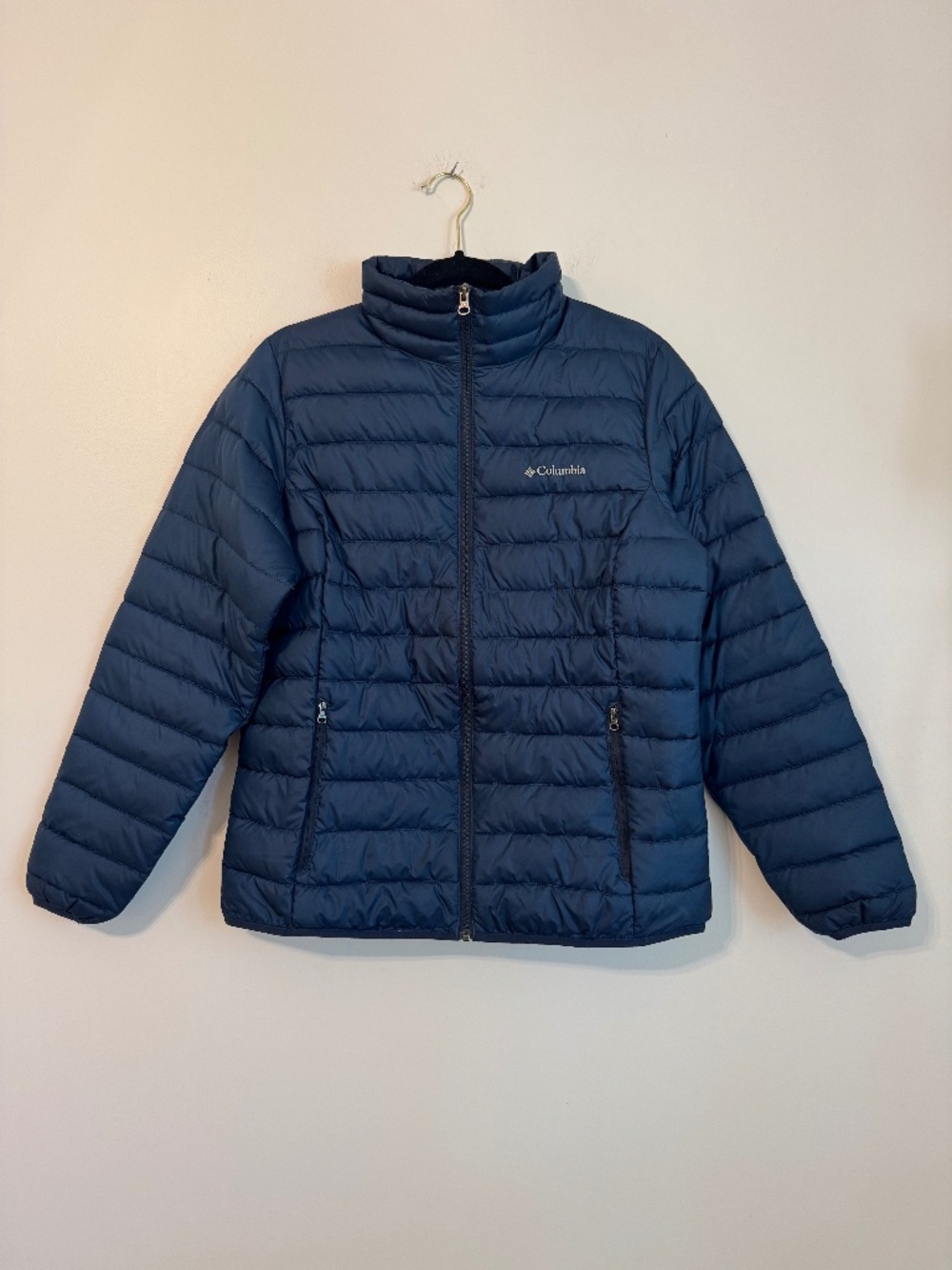 Columbia Women's Full Zip Puffer Jacket Navy Blue | Size M